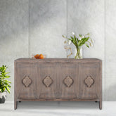 Indian Antique Style Hand Carved Solid Wood Sideboard